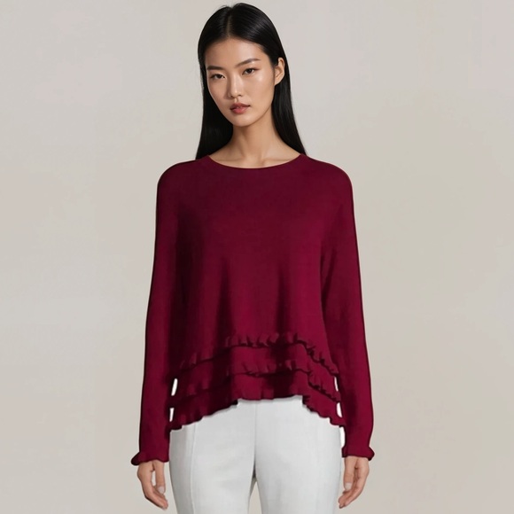 Cinq a Sept Adiella Ruffled Cashmere Sweater - Picture 10 of 11